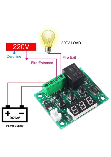5x W1209 Dc 12V Dijital Sıcaklık Kontrolör Kartı -50-110 ° C Sıcaklık Sıcaklık Kontrol Modülü Anahtarı (Yurt Dışından) modelleri