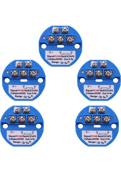 5x Rtd PT100 Sıcaklık Verici DC24V Eksi 50 - 100 Derece Çıktı 0-10V (Yurt Dışından)