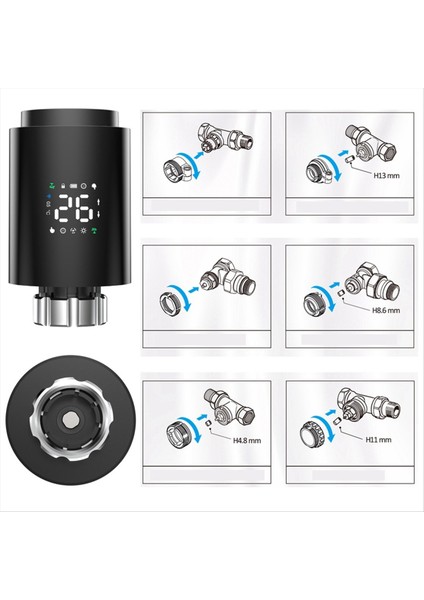 Tuya Smart Zigbee Radyatör Aktüatör Trv Programlanabilir Termostatik Radyatör Valf Uygulaması Uzak Siyah (Yurt Dışından) fırsatları