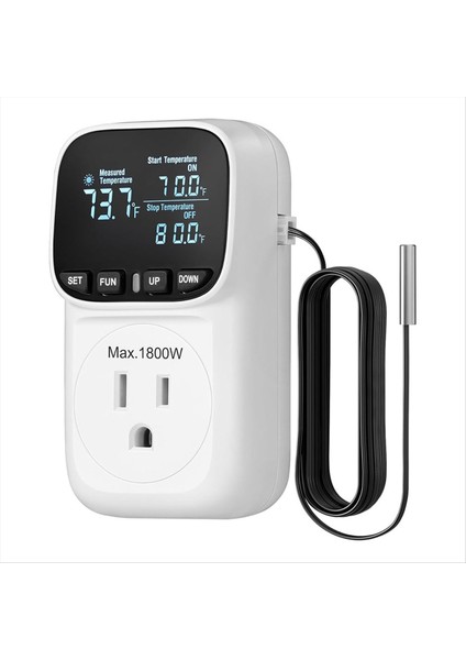 Dijital Sıcaklık Denetleyicisi 15A/1800W Termostat Çıkış Fişi -40 ℉ -210 ℉ Inkübatör Abd Fişi Için Döngüsel Zamanlama/geri Sayım (Yurt Dışından)