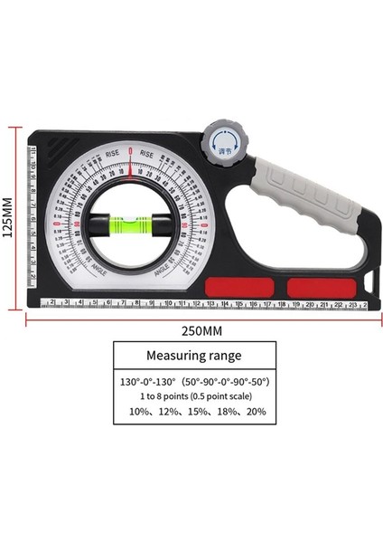 Eğimli Açı Ölçer Aralığı Göstergesi Çok Fonksiyonlu Eğim Göstergesi Oluşturma Mühendislik 130 ° Açılı Bulucu Karabinli (Yurt Dışından) fırsatları
