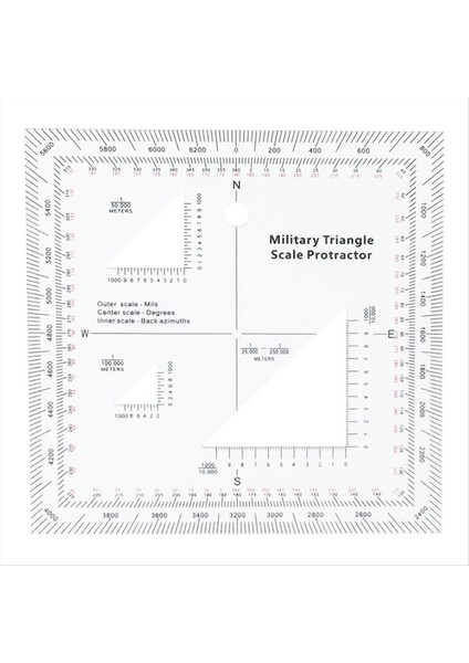 Koordinat Ölçek Pratik Şeffaf Topografik Harita Ölçek Navigasyon Askeri Önsöz (Yurt Dışından)