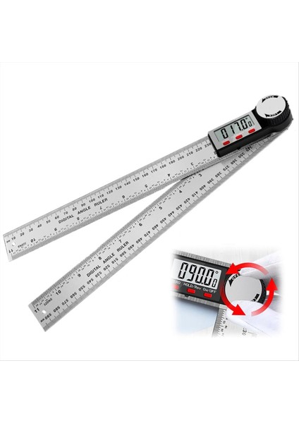 Dijital Ekran Açısı Cetveli 2 Arada Hassas Cetvel ve Dijital Açı Bulucu Önleyici (Paslanmaz ÇELIK-300MM) (Yurt Dışından) fiyatları