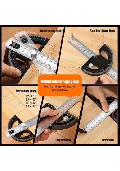 Pragrortor Angradı Bılger Pasılık Çelik Açı Ile Çalışabilir Açılış Sapeye 8inç Ahşap Işleme Cetveli 8 Inç (Yurt Dışından) modelleri