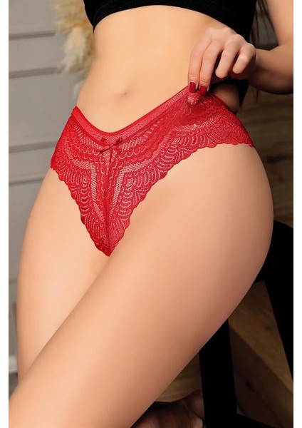 Arias Closet Kırmızı Dantelli Desenli Fantezi Külot