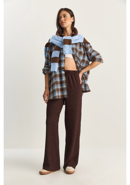 Kadın Geniş Paça Krinkıl Örme Pantolon fiyatları