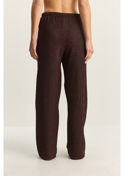 Kadın Geniş Paça Krinkıl Örme Pantolon