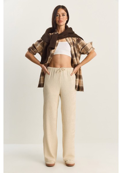 Kadın Geniş Paça Krinkıl Örme Pantolon fiyatları