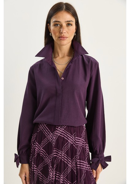 Kadın Manşet Detaylı Poplin Gömlek fiyatları