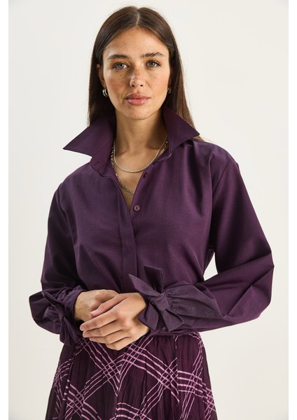 Kadın Manşet Detaylı Poplin Gömlek modelleri