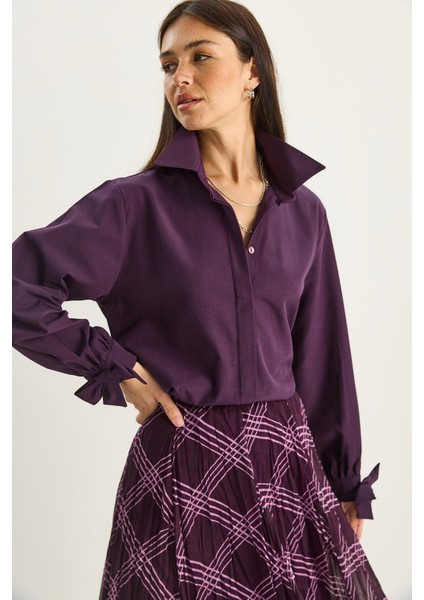 Kadın Manşet Detaylı Poplin Gömlek fırsatları