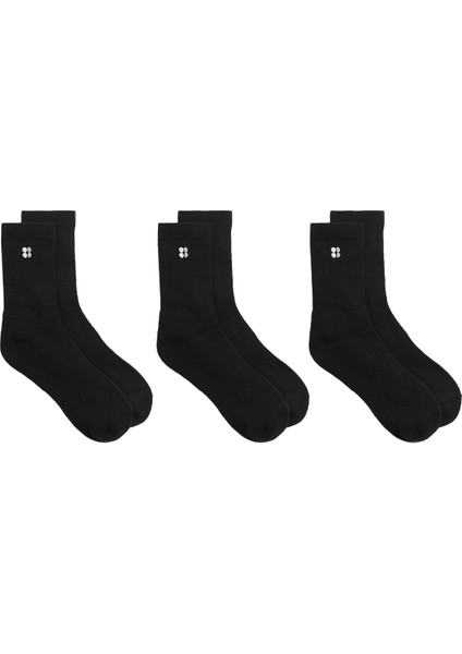 Essentials Mini Crew Socks 3 P Kadın Siyah Çorap
