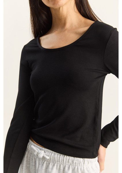 Kadın Ultra Soft U Yaka Bluz