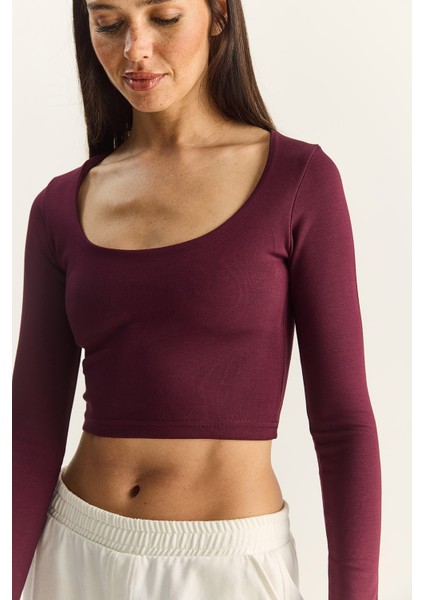 Kadın Soft Touch Kare Yaka Uzun Kollu Basic Bluz indirimleri