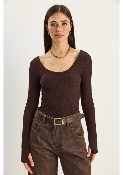 Kadın U Yaka Likralı Basic Bluz fiyatları