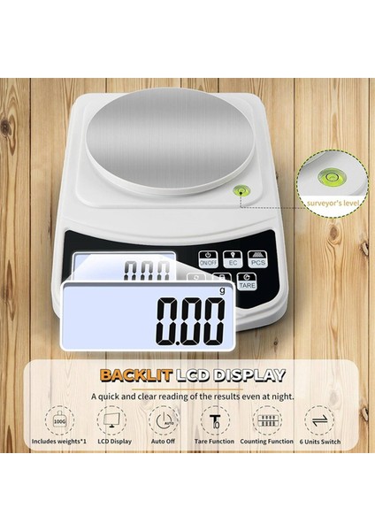 2x Dijital Laboratuar Ölçeği Gram Skal 1000G 0 01 Gacturecy 100G Ağırlığındaki Çok Fonksiyonlu Yüksek Hassasiyetli Ölçek (Yurt Dışından) fiyatları