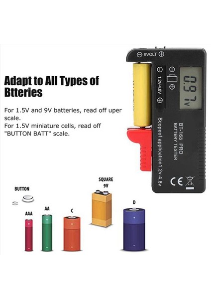 2x BT-168 Pro Pil Kapasite Test Cihazı Dijital Pil Denetleyicisi Aa 1 5V 9V Için Plastik Taşınabilir Hücre Test Cihazı (Yurt Dışından) fırsatları