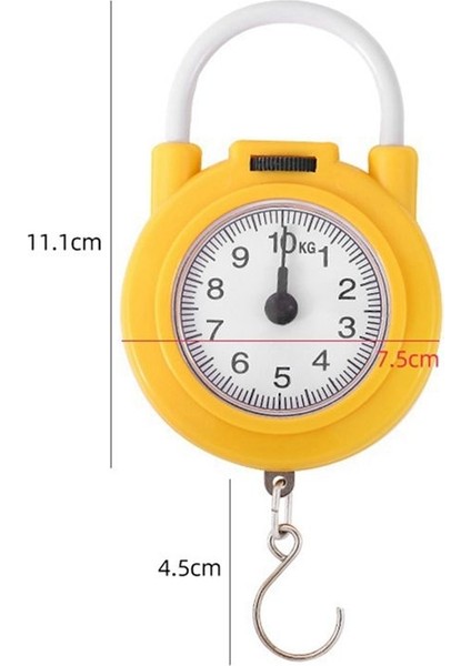 10KG Taşınabilir Mekanik Kadran Ölçeği Asma/mutfak Ölçeği Asma Kanca Çok Amaçlı Ölçek Bantlı Ölçüyle Sarı (Yurt Dışından) indirimleri