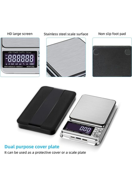 Yüksek Hassas Mücevher Ölçeği 1000GX0 01G Dijital LCD Sayım Ölçek Paslanmaz Cep Mutfak Ölçekleri USB Ücreti (Yurt Dışından) indirimleri