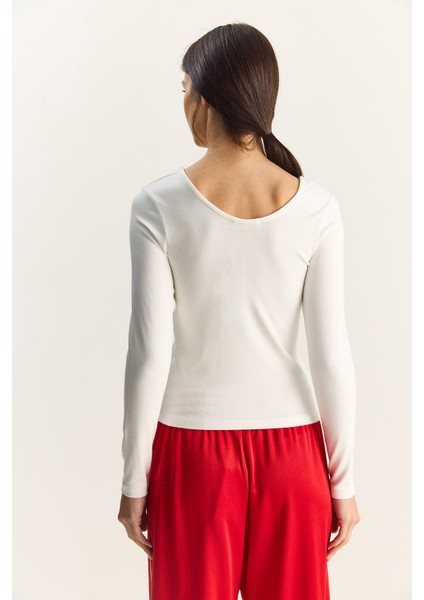 Kadın Ultra Soft U Yaka Bluz