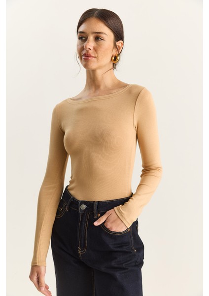 Kadın Cotton Kayık Yaka Bluz modelleri