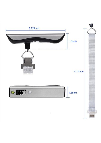 2x Mini Bavul Ölçeği LED Ekran 50KG/110LB Dijital Bagaj Ölçeği Seyahat Çantası Asma Ölçekleri Taraflı Denge Dengesi (Yurt Dışından) fiyatları
