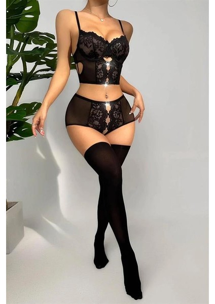 Arias Closet Özel Bölgesi Açık Siyah Dantelli Fantezi Büstiyer Takım fiyatları