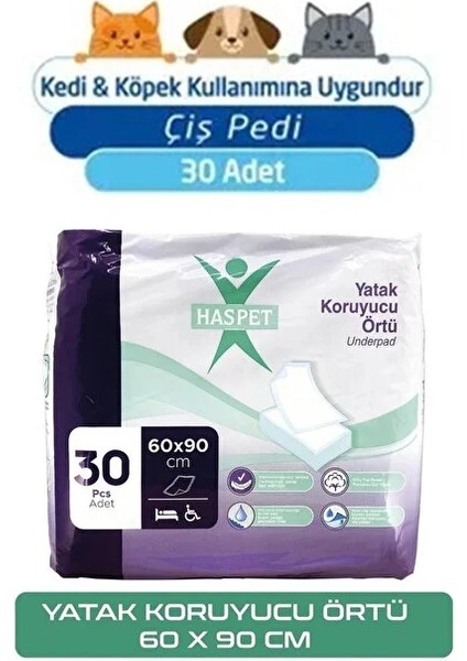 Has-Pet Haspet Yatak Koruyucu Örtü- Kedi Köpek Çiş Pedi 60X90 cm 30'LUX4PAKET fiyatları