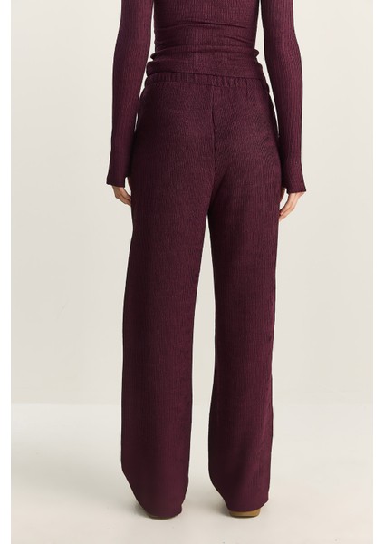 Kadın Geniş Paça Krinkıl Örme Pantolon