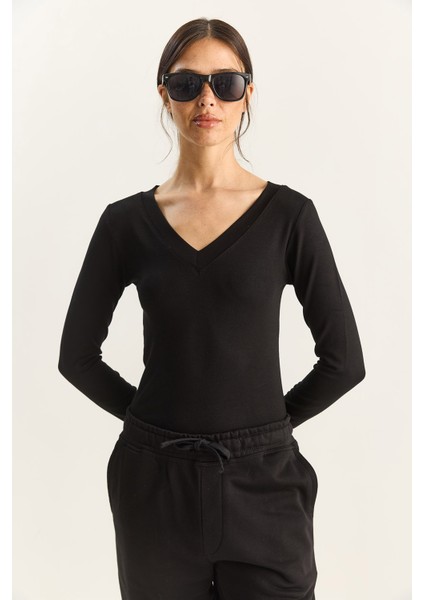 Kadın Cotton V Yaka Bluz modelleri