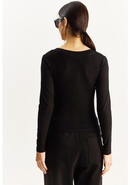 Kadın Cotton V Yaka Bluz