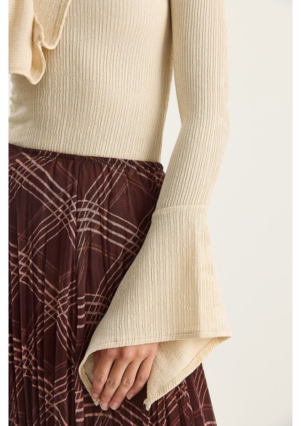 Kadın Bisiklet Yaka Ispanyol Kol Likralı Basic Bluz indirimleri