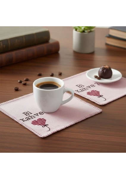 3637 El Yapımı Işlemeli 2'li Kahve Sunum Peçetesi