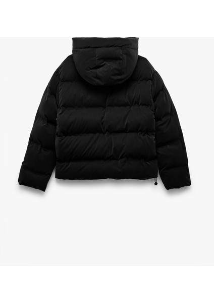 Kapüşonlu Uzun Kollu Fermuarlı Cepli Su Itici Şişme Mont fırsatları