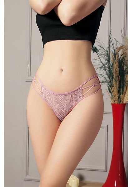 Arias Closet Transparan Dantel Detaylı Pudra Külot