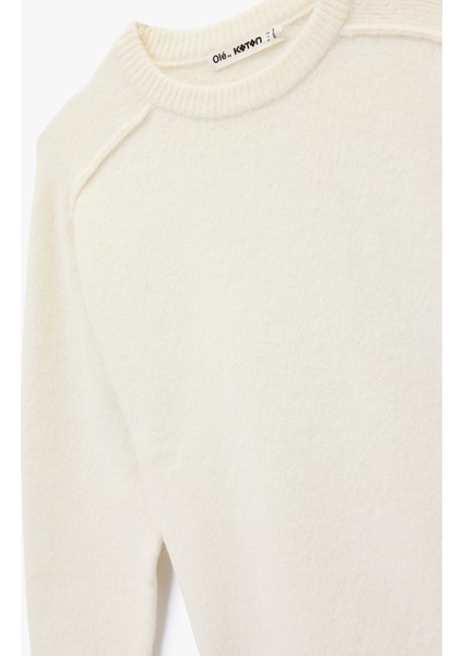 Uzun Kollu Bisiklet Yaka Dikiş Detaylı Basic Triko Kazak modelleri