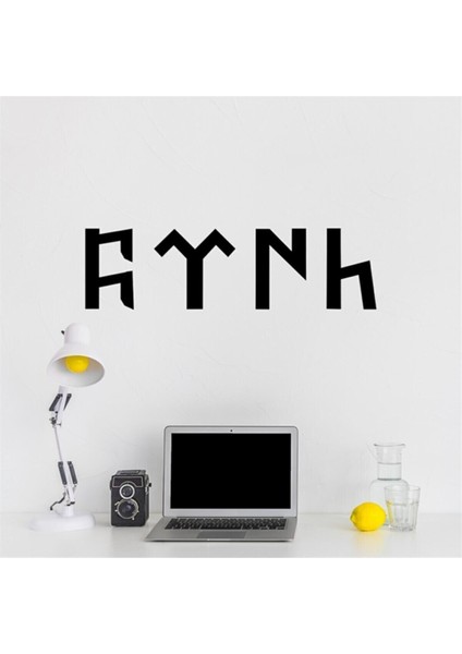 Göktürk Yazılı Türk Tasarımlı 14X50 cm Lazer Kesim Ahşap Tablo fiyatları