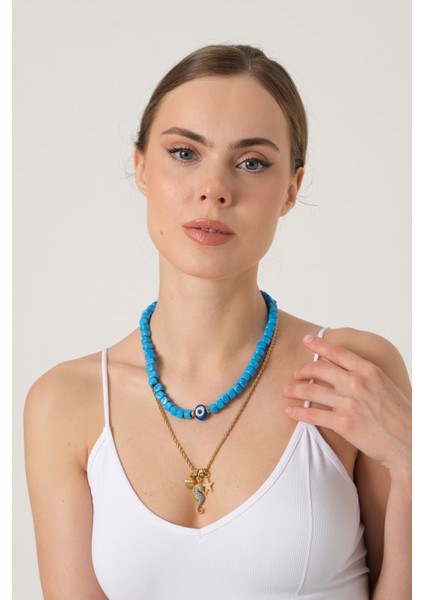 Ikili Bodrum Boncuklu Kolye