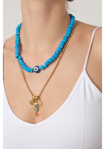 Ikili Bodrum Boncuklu Kolye fiyatları