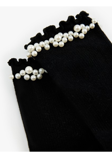 Pamuklu Inci Detaylı Soket Çorap modelleri