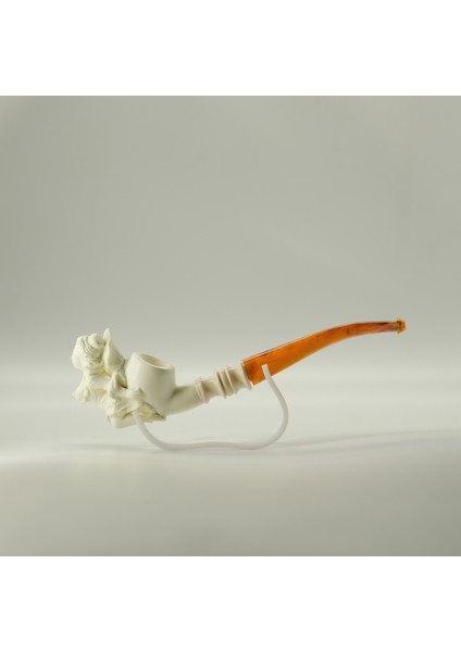 Nü Kadın Figürlü El Oyması Lületaşı Pipo – Akrilik Ağızlıklı Koleksiyonluk 18 cm fiyatları