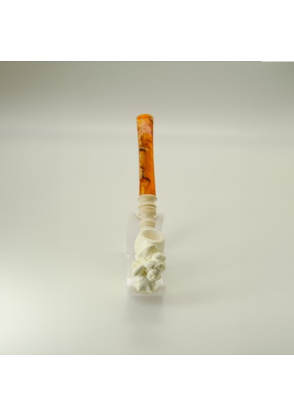 Nü Kadın Figürlü El Oyması Lületaşı Pipo – Akrilik Ağızlıklı Koleksiyonluk 18 cm modelleri