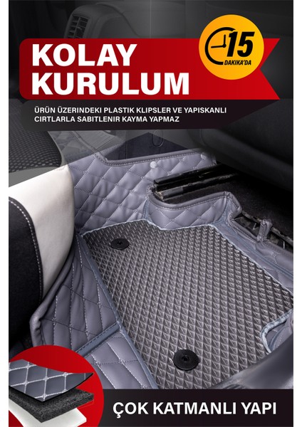 Skoda Octavia (2009-2012) 8d Deri Havuzlu Oto Paspas | Tam Koruma,araca Özel & Hızlı Montaj