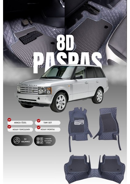 Land Rover Range Rover Hse (2005-2013) 8d Deri Havuzlu Oto Paspas | Tam Koruma & Hızlı Montaj