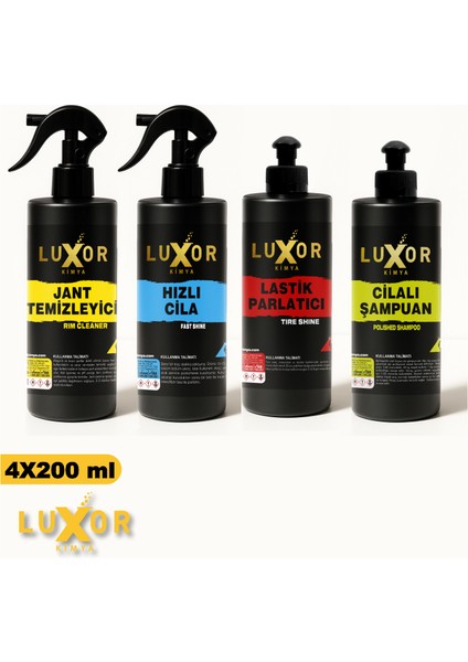 200ML 4'lü Oto Bakım Seti Oto Yıkama Seti