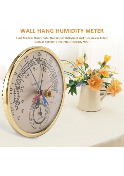 5inch Min Maks Termometre Higrometre Duvar Montaj Duvar Asma Analog Iç Mekan Açık Yağmur Önleme Sıcaklığı Nem Ölçer (Yurt Dışından) fırsatları