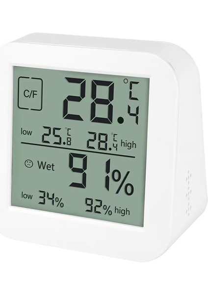 LCD Dijital Higrotermograf Kapalı Çok Fonksiyonlu Çift Ekran Nem ve Sıcaklık Ölçer Tablo Saati (Yurt Dışından)