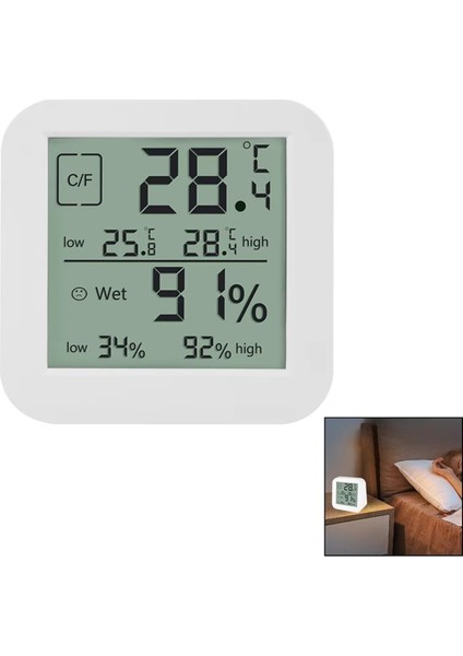 LCD Dijital Higrotermograf Kapalı Çok Fonksiyonlu Çift Ekran Nem ve Sıcaklık Ölçer Tablo Saati (Yurt Dışından) fiyatları