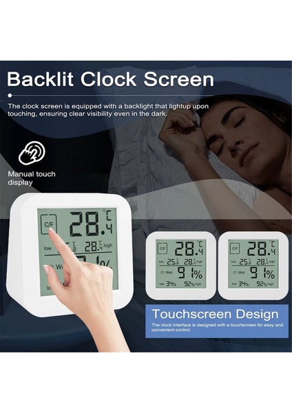 LCD Dijital Higrotermograf Kapalı Çok Fonksiyonlu Çift Ekran Nem ve Sıcaklık Ölçer Tablo Saati (Yurt Dışından) fırsatları