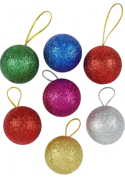 9 Adet Yılbaşı Çam Ağacı Süsü Mini Yılbaşı Topu 3cm